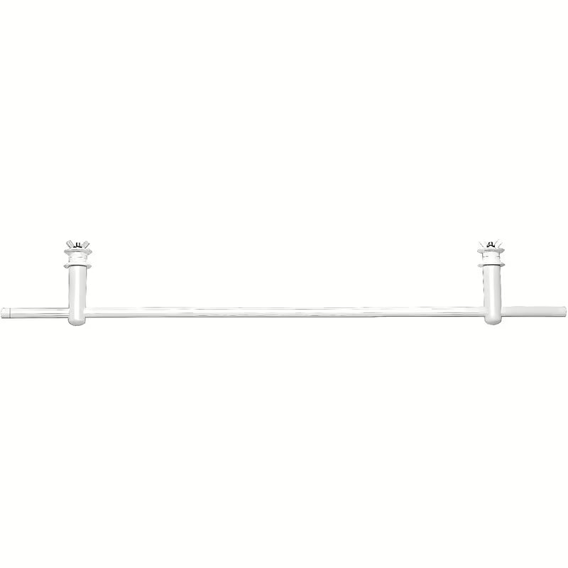 Raven lakiran bel ročaj za radiator pro za obešanje brisač, dolžina 59 cm in globina 7,5 cm.