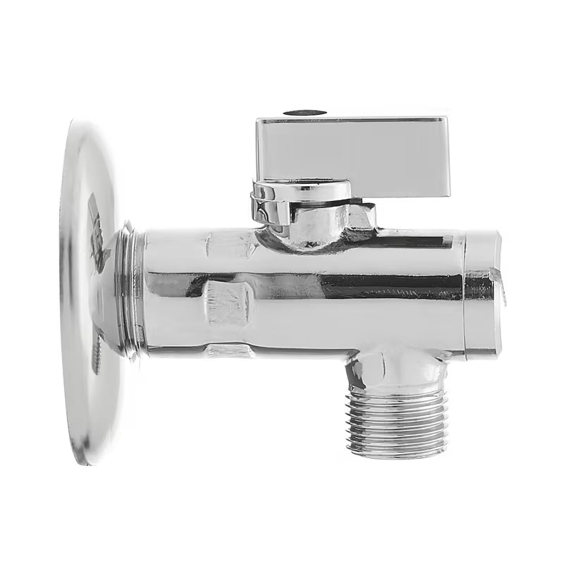 Kromirani kotni ventil s integriranim filtrom pro priključak armature za umivalnik ili WC školjka