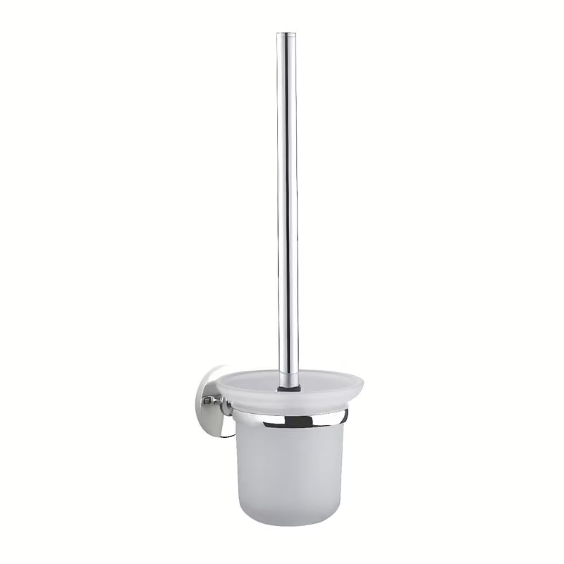 Elegantna WC ščetka Multi Simple v krom izvedbi s posodico iz mat stekla