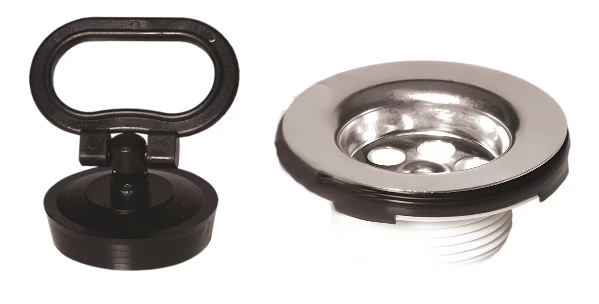 Kromirani odtok za umivalnik Multi s čepom u dimenziji 64x5/4