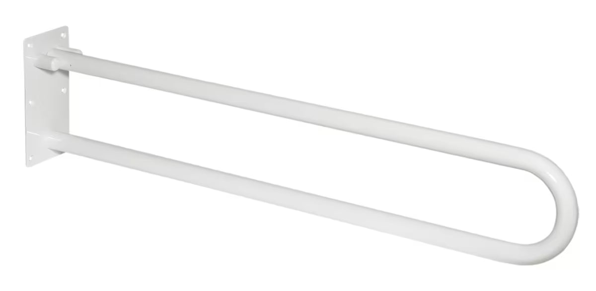 Bijeli pomoćni zložljivo ročaj za kupaonicu, za montažu na zid