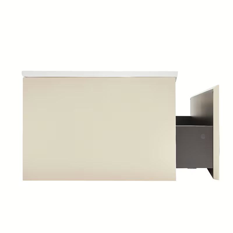 Viseča kopalniška omarica z umivalnikom Naturel Austen 120x35x52 cm v mat bež barvi