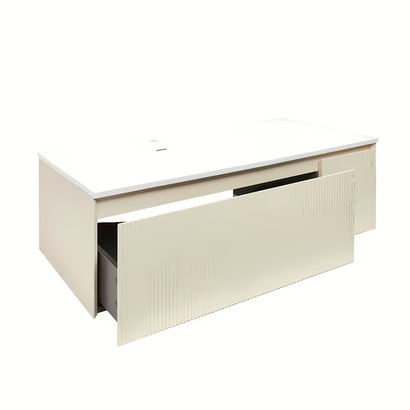 Viseča kopalniška omarica z umivalnikom Naturel Austen 120x35x52 cm u mat bež boji