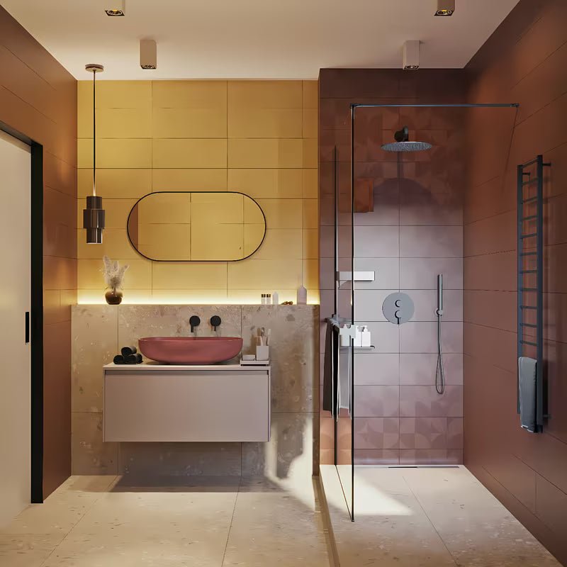 Ovalno ogledalo Naturel B-Way 60x120 cm u crnoj boji, s mogućnošću okomitog i vodoravnog postavljanja.