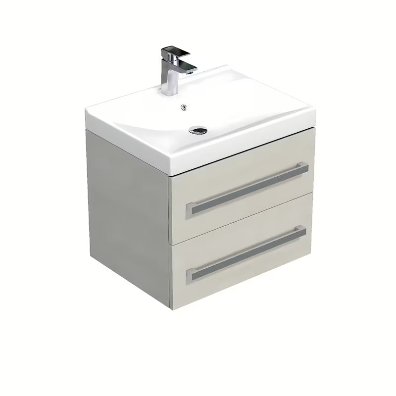 Viseča kopalniška omarica s keramičnim umivalnikom Naturel Cube Way v dekorju hrast chamonix