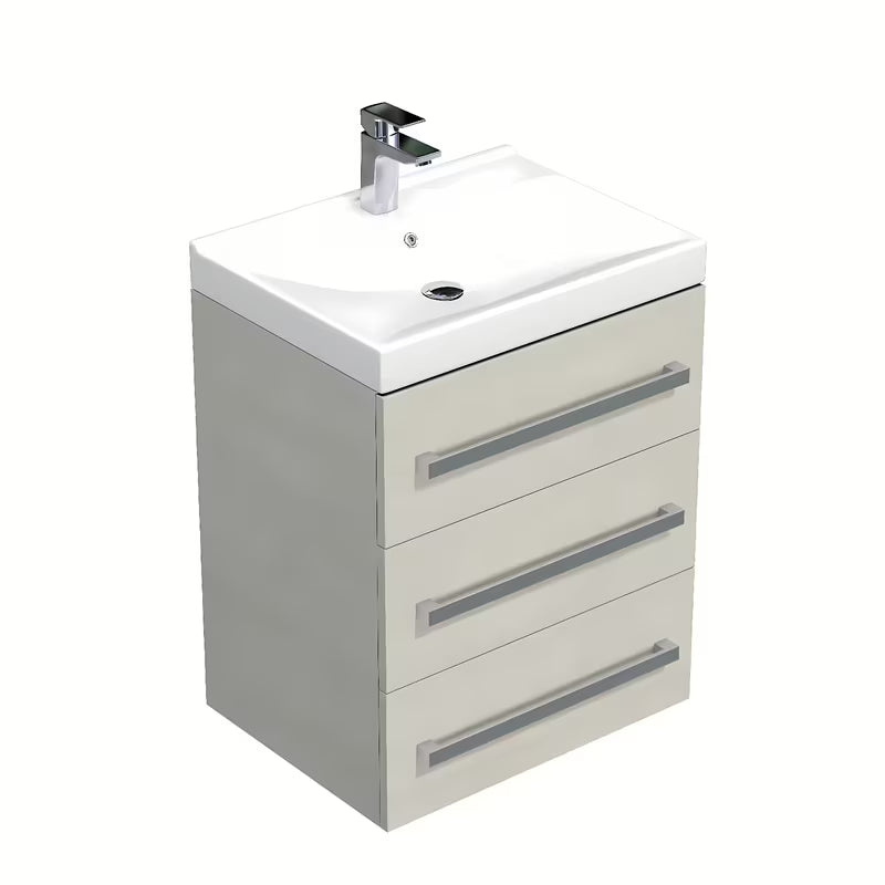 Viseča kopalniška omarica Naturel Cube Way s keramičkim umivaonikom u dekoru hrasta chamonix