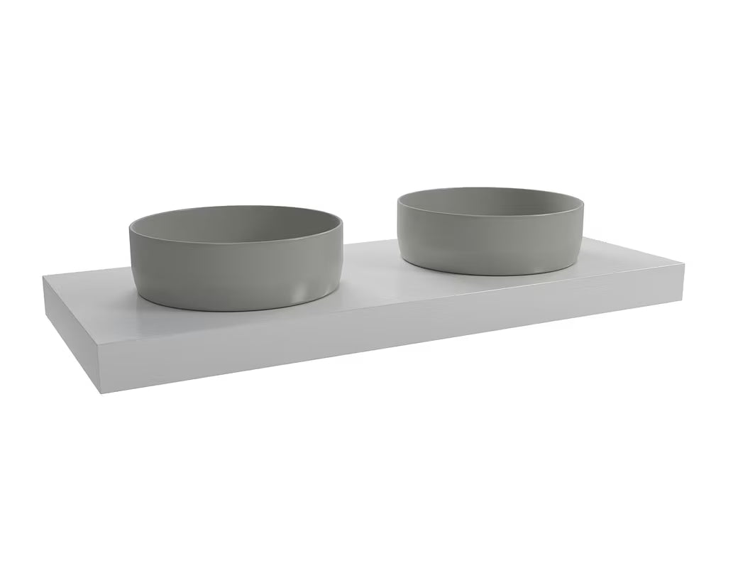 Viseča pult za umivalnik Naturel Dolce v barvi glossy white, dimenzije 120x8x50 cm