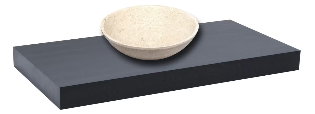 Črna pult za umivalnik Naturel Dolce 90 x 50 x 8 cm brez izrezov pro sifon in armaturo