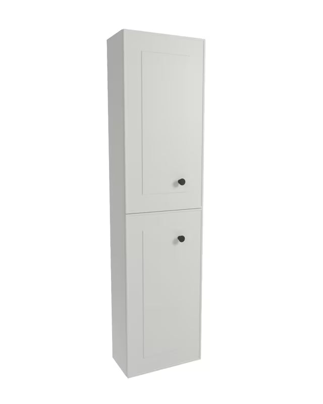 Visoka viseča kopalniška omarica Naturel Forli u bijeloj sjajnoj boji 40x157x20 cm.