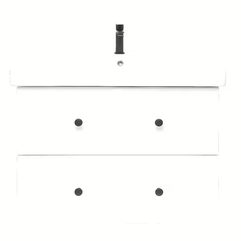 Bijela kopalniška omarica s keramičkim umivaonikom Naturel Forli modernog jednostavnog dizajna