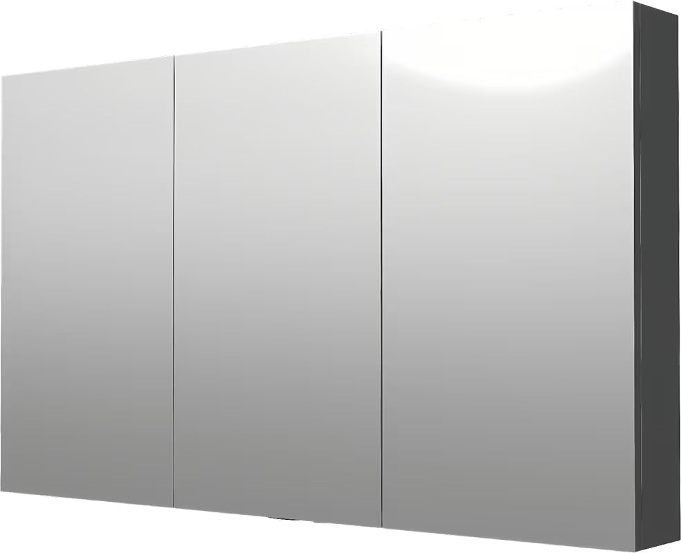 Omarica z Ogledalom Naturel 120x72 cm v sivo-srebrni barvi s tremi zrcalnimi vratci