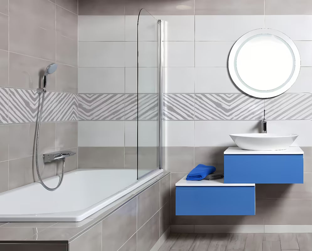 Okruglo LED ogledalo Naturel Iluxit 67 cm s hladnim bijelim osvjetljenjem brez stikala