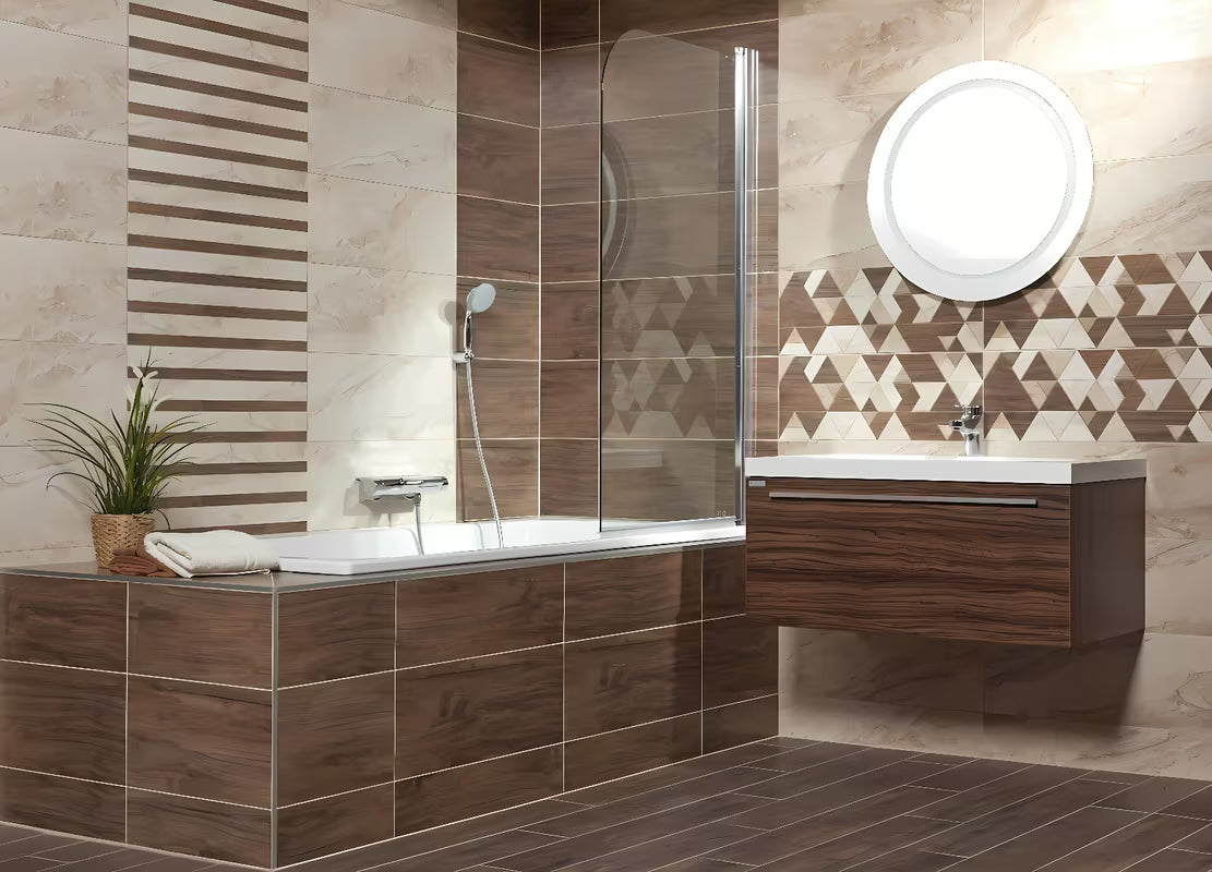 Okruglo LED ogledalo Naturel Iluxit 67 cm s hladnim bijelim osvjetljenjem brez stikala