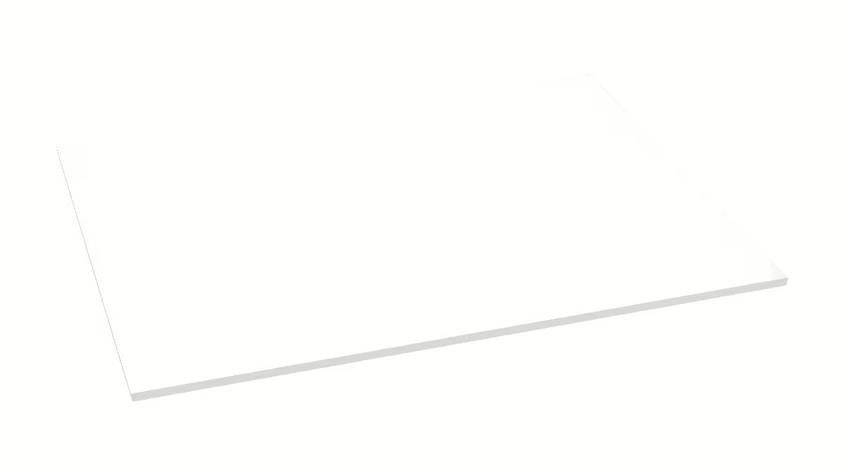 Bela pokrivna plošča Naturel iz materiala SolidSurface z mat površino pro za sodobno kopalnico.