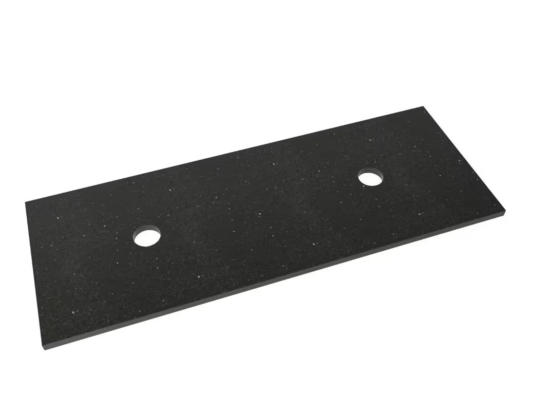 Pokrivna plošča Naturel Gobi iz tehničnega kamna Technistone v barvi gobi black z dvema izrezoma