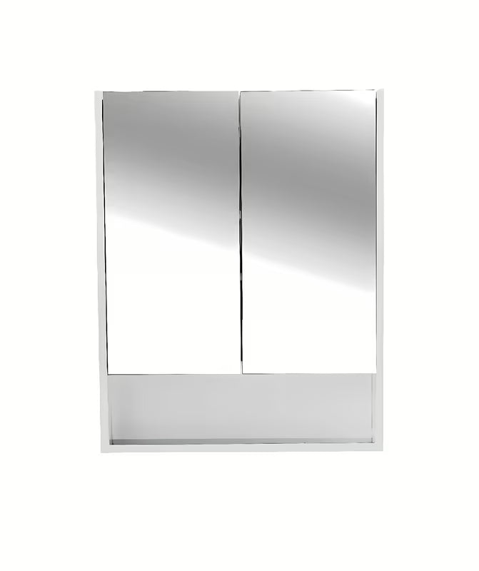 Bijeli omarica z ogledalom Naturel Lucca 60x75 cm sa zrcalnim vratima i unutarnjim policama.