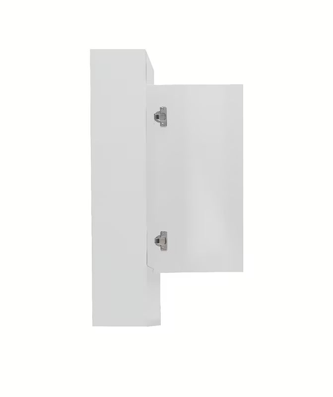 Bijeli omarica z ogledalom Naturel Lucca 60x75 cm sa zrcalnim vratima i unutarnjim policama.