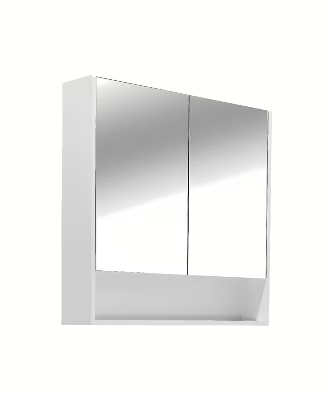 Bijeli omarica z ogledalom Naturel Lucca 80x75 cm sa zrcalnim vratima i unutarnjim policama