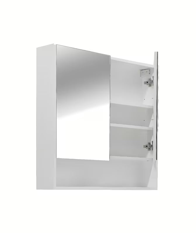 Bijeli omarica z ogledalom Naturel Lucca 80x75 cm sa zrcalnim vratima i unutarnjim policama