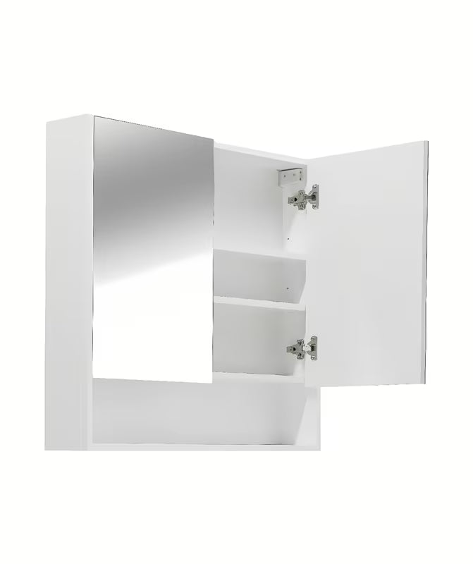 Bijeli omarica z ogledalom Naturel Lucca 80x75 cm sa zrcalnim vratima i unutarnjim policama