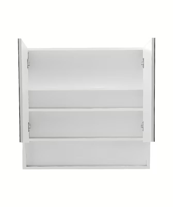 Bijeli omarica z ogledalom Naturel Lucca 80x75 cm sa zrcalnim vratima i unutarnjim policama