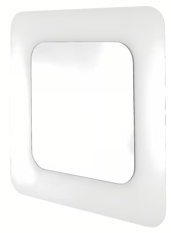 Kvadratno ogledalo Naturel Pavia 75x75 cm u bijeloj boji s mogućnošću montaže okomito i vodoravno.