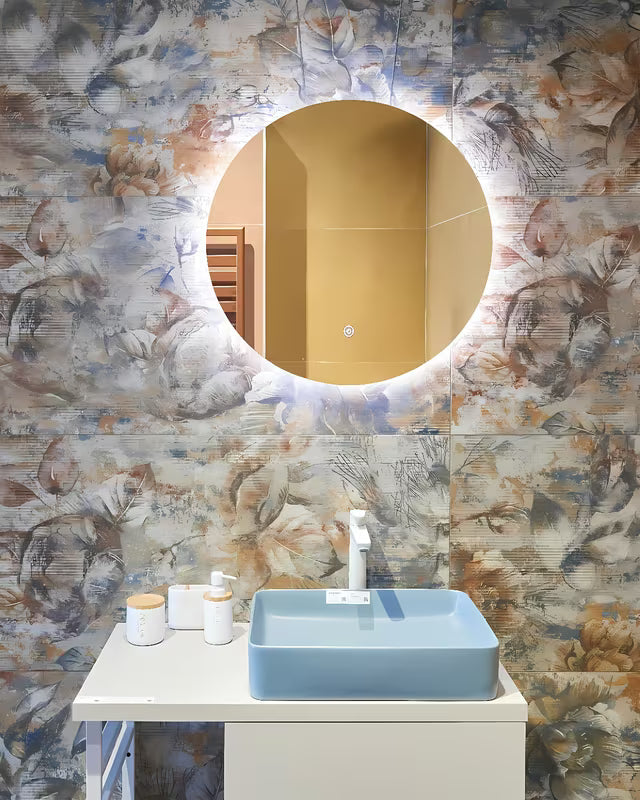 Okruglo LED ogledalo Naturel Project 60x60 cm s senzorjem i s folijom protiv zamagljivanja