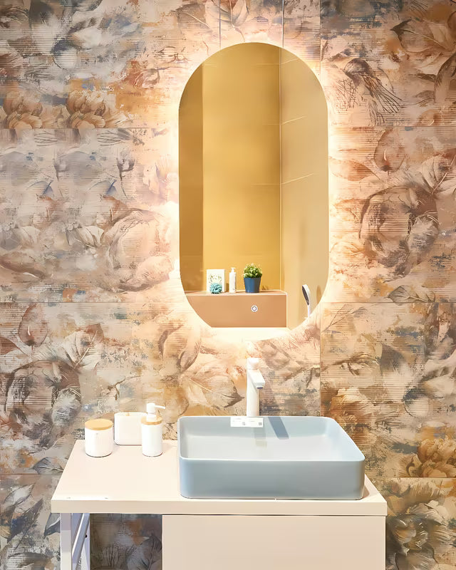 Ovalno LED ogledalo Naturel Project 60x120 cm s senzorjem i folijom protiv zamagljivanja