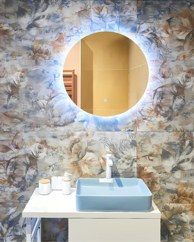 Okroglo LED ogledalo Naturel Project 60x60 cm s senzorjem in folijo proti rosenju