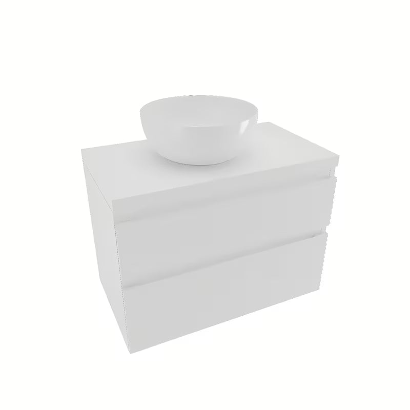 Viseča kopalniška omarica pod umivalnik Naturel Savona u bijeloj sjajnoj boji s dvije ladice