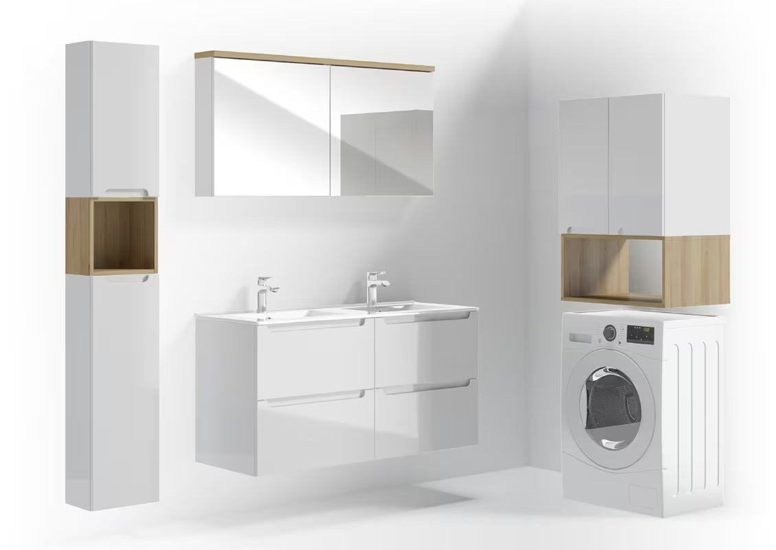 Smeđi viseči policni škatla Naturel Stilla za kupaonicu dimenzija 30x30x20 cm