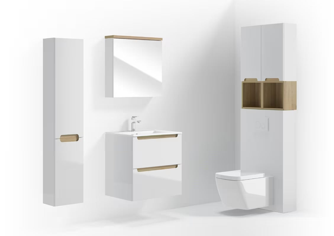 Smeđi viseči policni škatla Naturel Stilla za kupaonicu dimenzija 30x30x20 cm