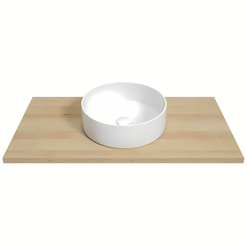 Smeđa pokrovna ploča Naturel Stilla od laminata u dekoru bukva tartuf pro kopalniško pohištvo.