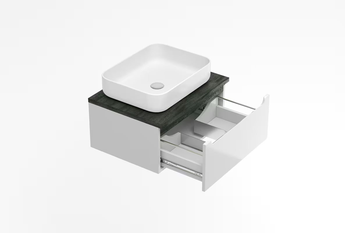 Viseča kopalniška omarica pod umivalnik Naturel Stilla 60x30x45 cm u bijeloj boji s jednom ladicom