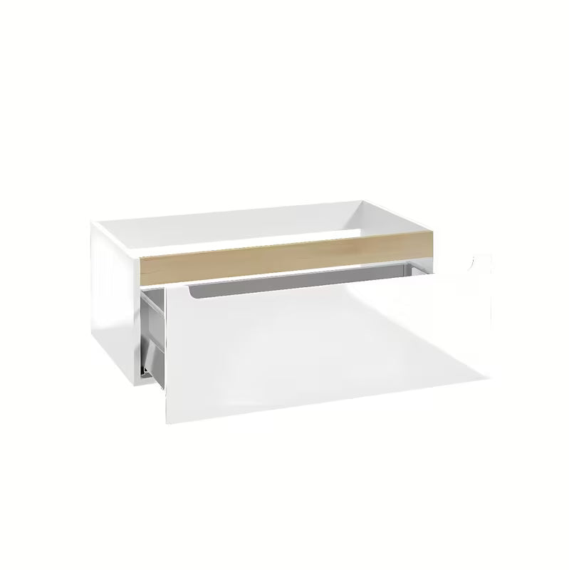 Bela viseča kopalniška omarica Naturel Stilla 80x30x45 cm z enim predalom