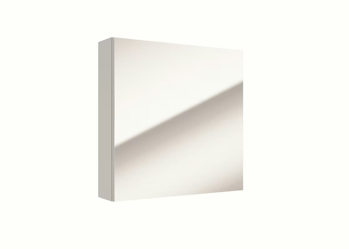 Stenska omarica z ogledalom Naturel Stilla 60x60 cm s bijelim okvirom i zrcalnim vratima