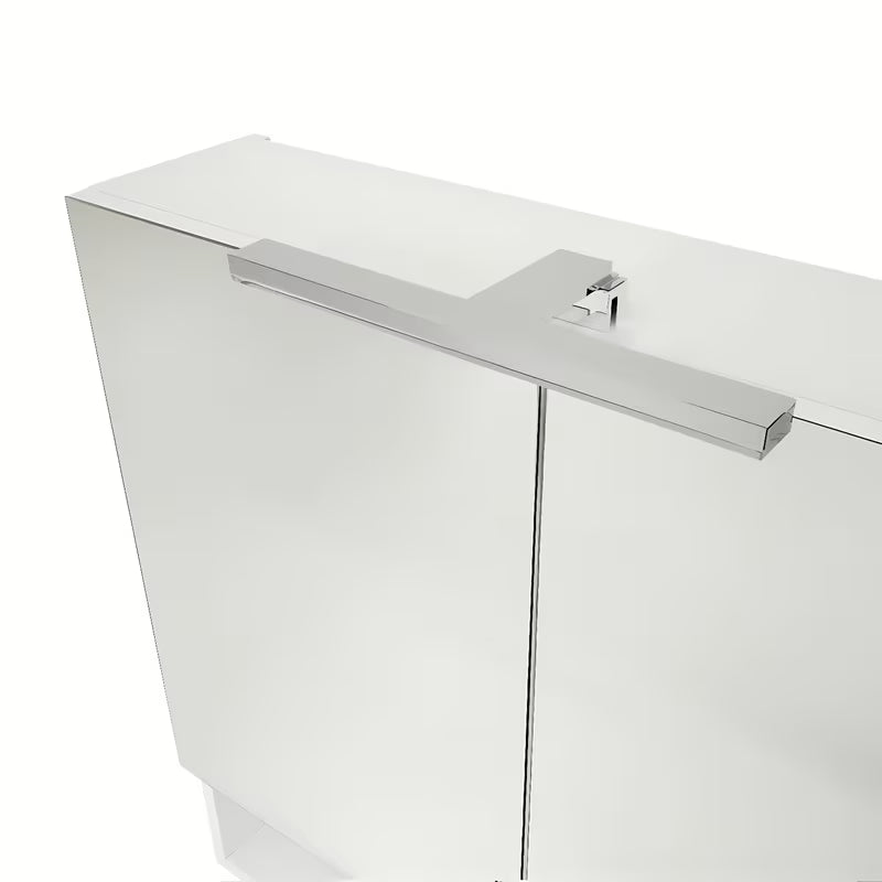 Omarica z Ogledalom Naturel Vario Dekor 75x68,6 cm v mat beli barvi s steklenimi policami