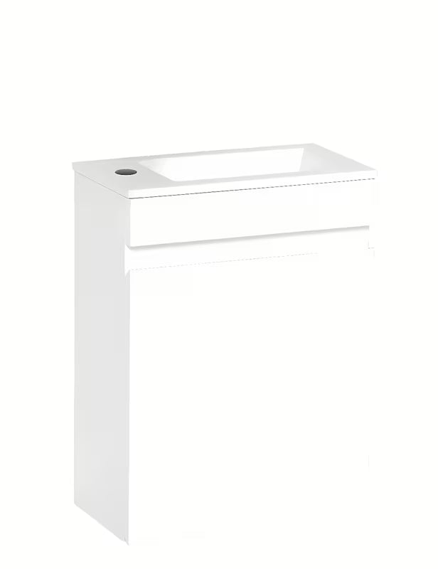 Sjajno bijela omarica z umivalnikom Naturel Verona dimenzija 40x53x22 cm