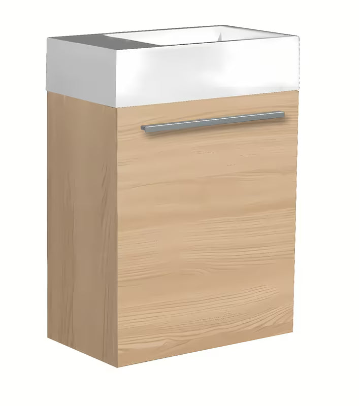 Viseča omarica z umivalnikom Naturel Verona u svijetlom drvu, 46x26x50 cm