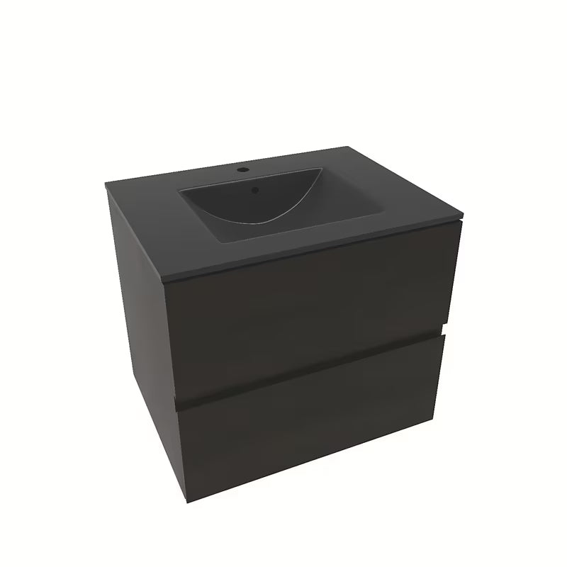 Viseča kopalniška omarica Naturel Verona z umivalnikom u dekoru tamnog drva