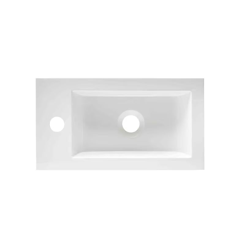 Bijeli za kopalniško pohištvo umivalnik Naturel Verona 40 x 22 cm od lijevanog mramora s otvorom za pro slavinu