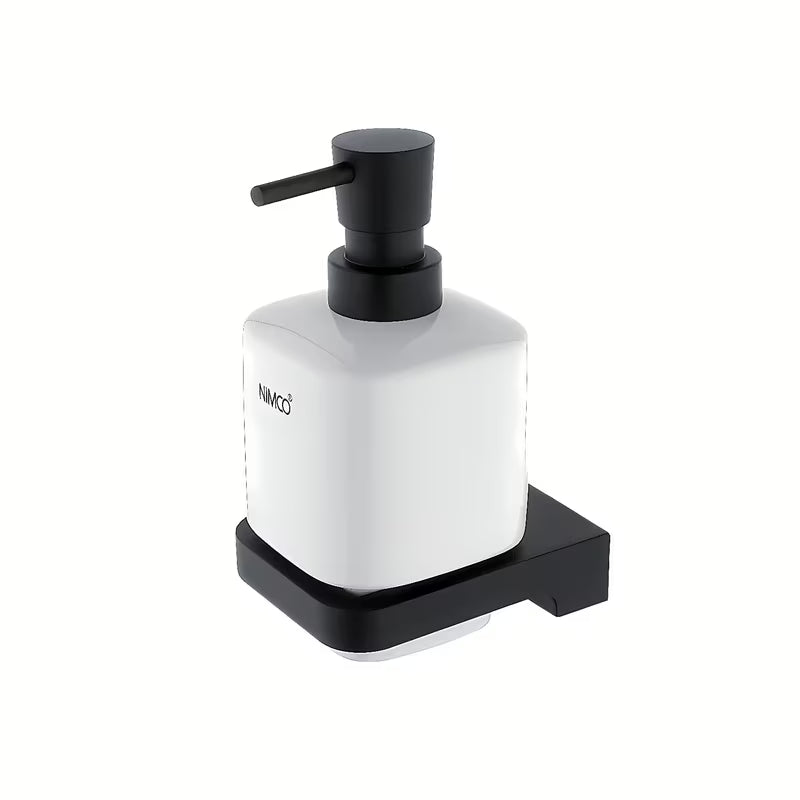 Nimco Maya dozator tekućeg sapuna u mat crnoj izvedbi s keramičkom posudom