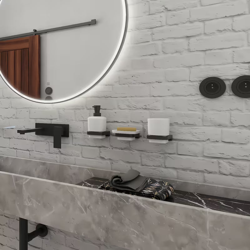 Nimco Maya dozator tekućeg sapuna u mat crnoj izvedbi s keramičkom posudom