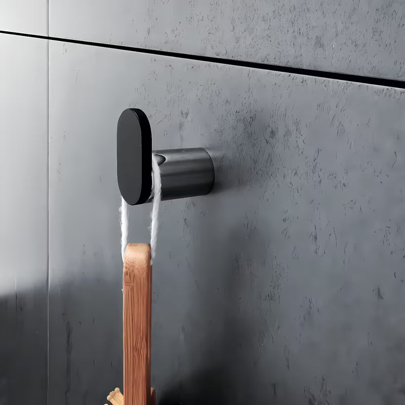 Jednostavni kupaonski kavelj Nimco Nava u kombinaciji mat crne i kroma