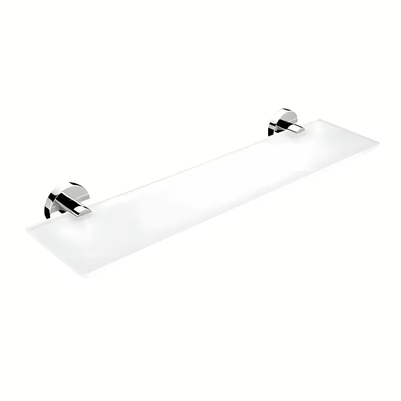 Kromirani polica Nimco Unix s ekstra prozirnim mat staklom za modernu kupaonicu.