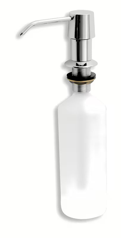 Kromirani dozirnik za milo Novaservis s kromiranom mesinganom pumpicom i pričvrsnim navojem 26 mm.