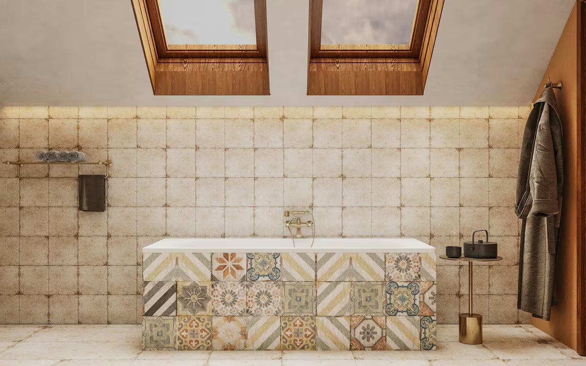 Novaservis Ferro Antica z dvema ročajema stenska armatura za kad s tuš setom u brončanoj boji.