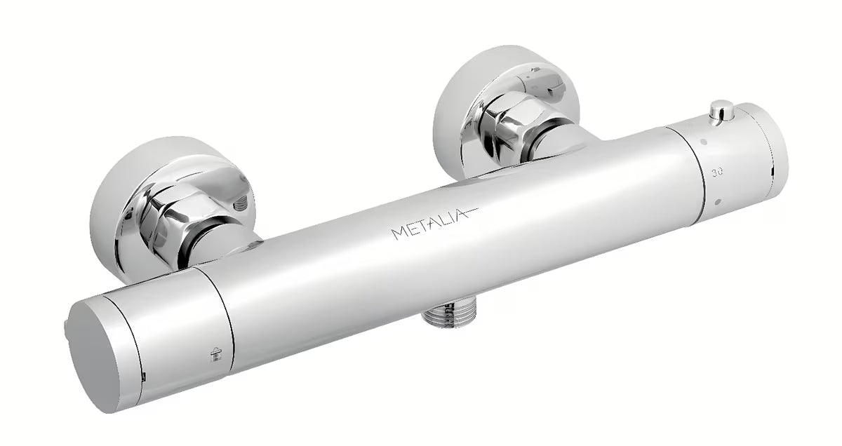 Novaservis Metalia 54 termostatska armatura za tuš v krom izvedbi s spodnjim iztokom vode