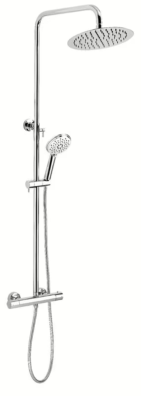 Novaservis Titania Pure kromiran tušni sistem s termostatsko armaturo in Slim Design nadglavno prho 250 mm.