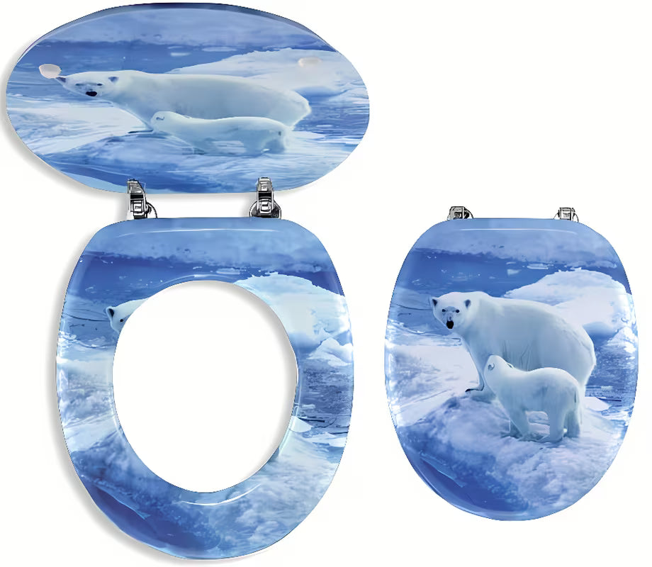 Plava WC deska Novaservis od MDF-a sa šarkama od kromiranog mesinga